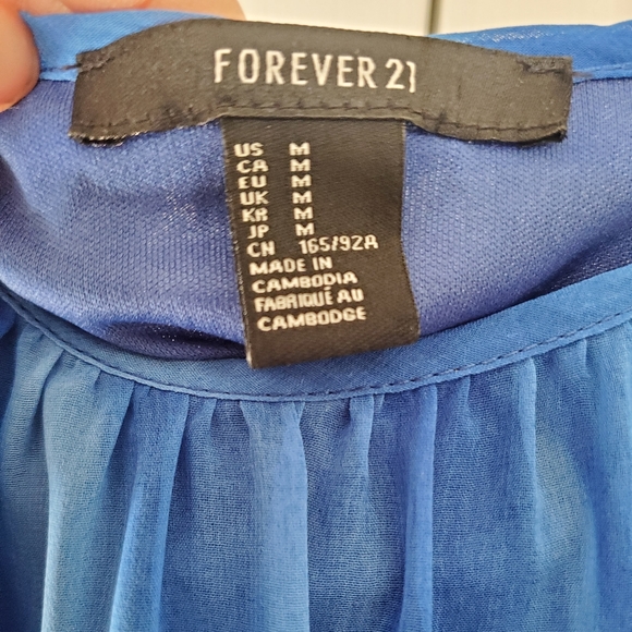 Forever 21 blue hi-lo midi dress - Picture 3 of 4